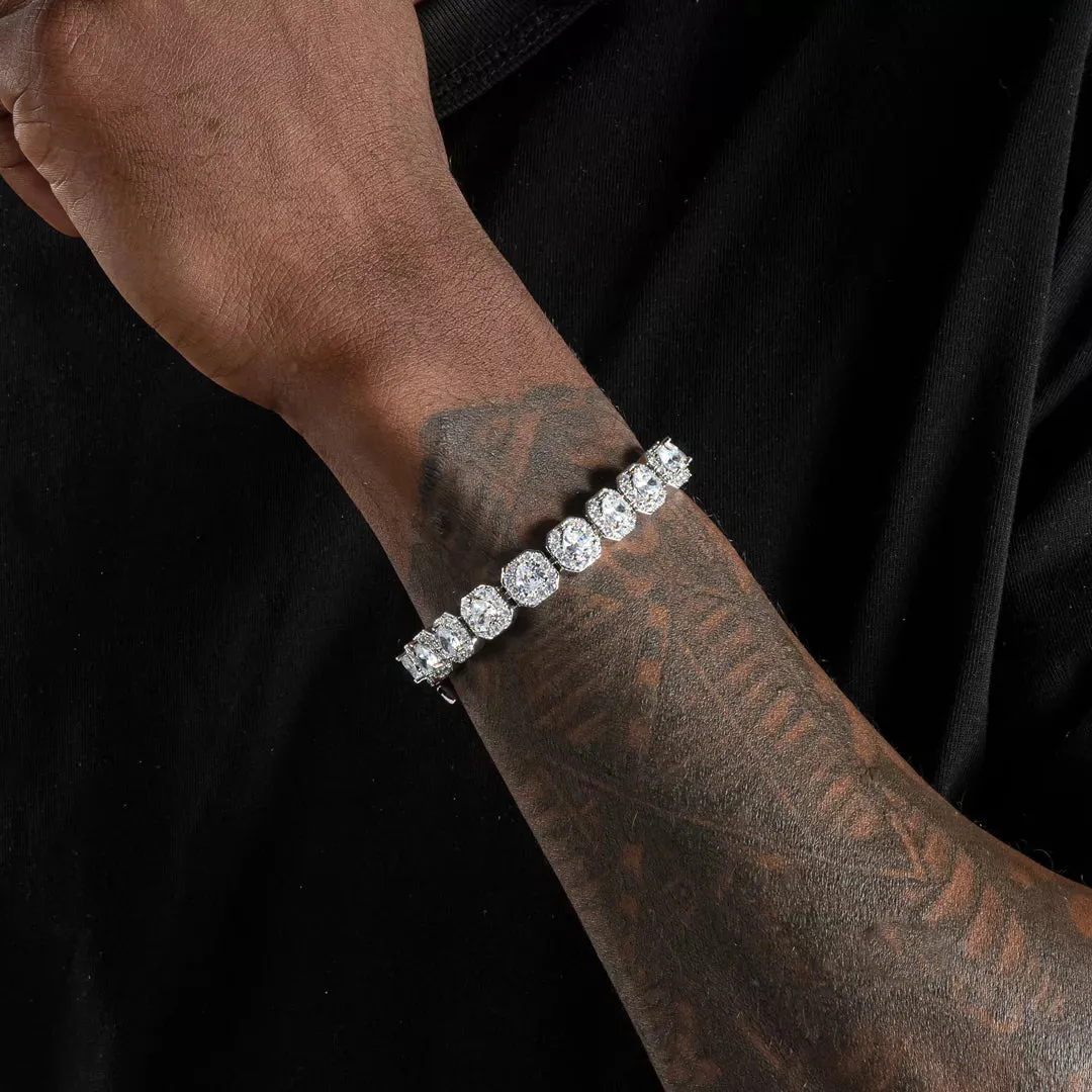 10mm Heart Clustered Tennis Bracelet