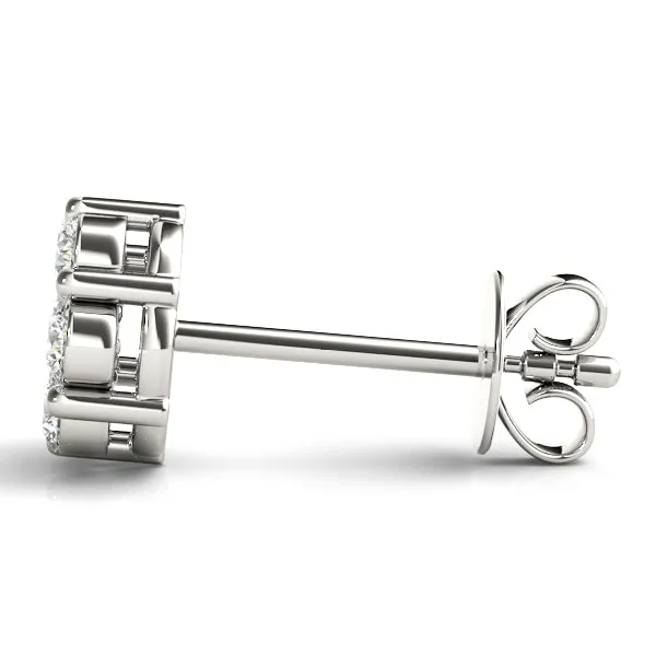 14K Cluster Diamond Earring