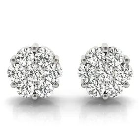 14K Cluster Diamond Earring