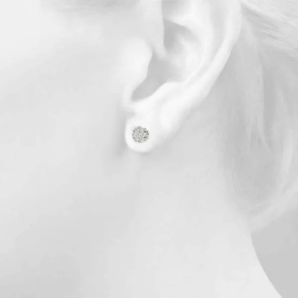 14K Cluster Diamond Earring