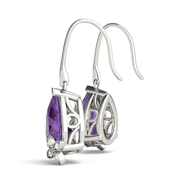 14K Color Stone Diamond Earring