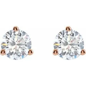14K Rose Gold 1 CTW Lab-Grown Diamond Stud Earrings