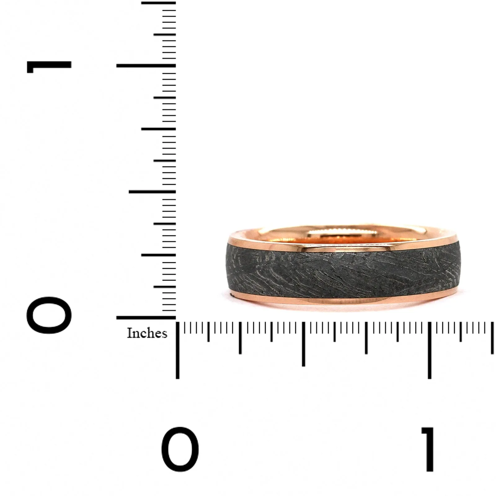 14K Rose Gold and Gibeon Meteorite Wedding Band