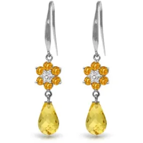 5.51 Carat 14K Solid White Gold You Transform Me Citrine Diamond Earrings