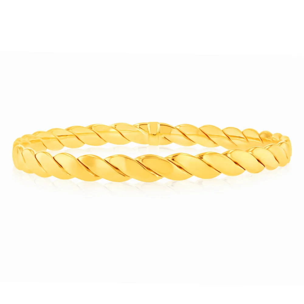 9ct Yellow Gold Fancy 65mm Bangle