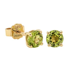 9ct Yellow Gold Peridot Studs