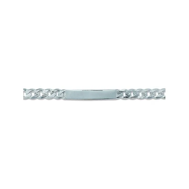 Acotis Silver Id Bracelet Men's Curb Pave G2478