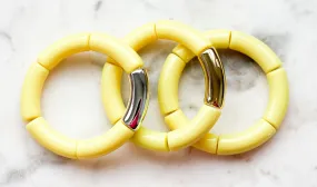 Acrylic Bamboo Bangle Bracelet "Yellow"
