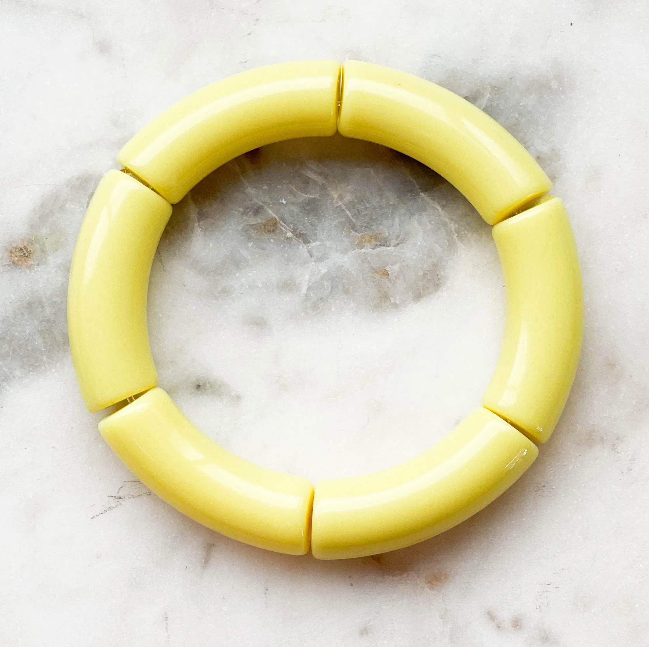 Acrylic Bamboo Bangle Bracelet "Yellow"