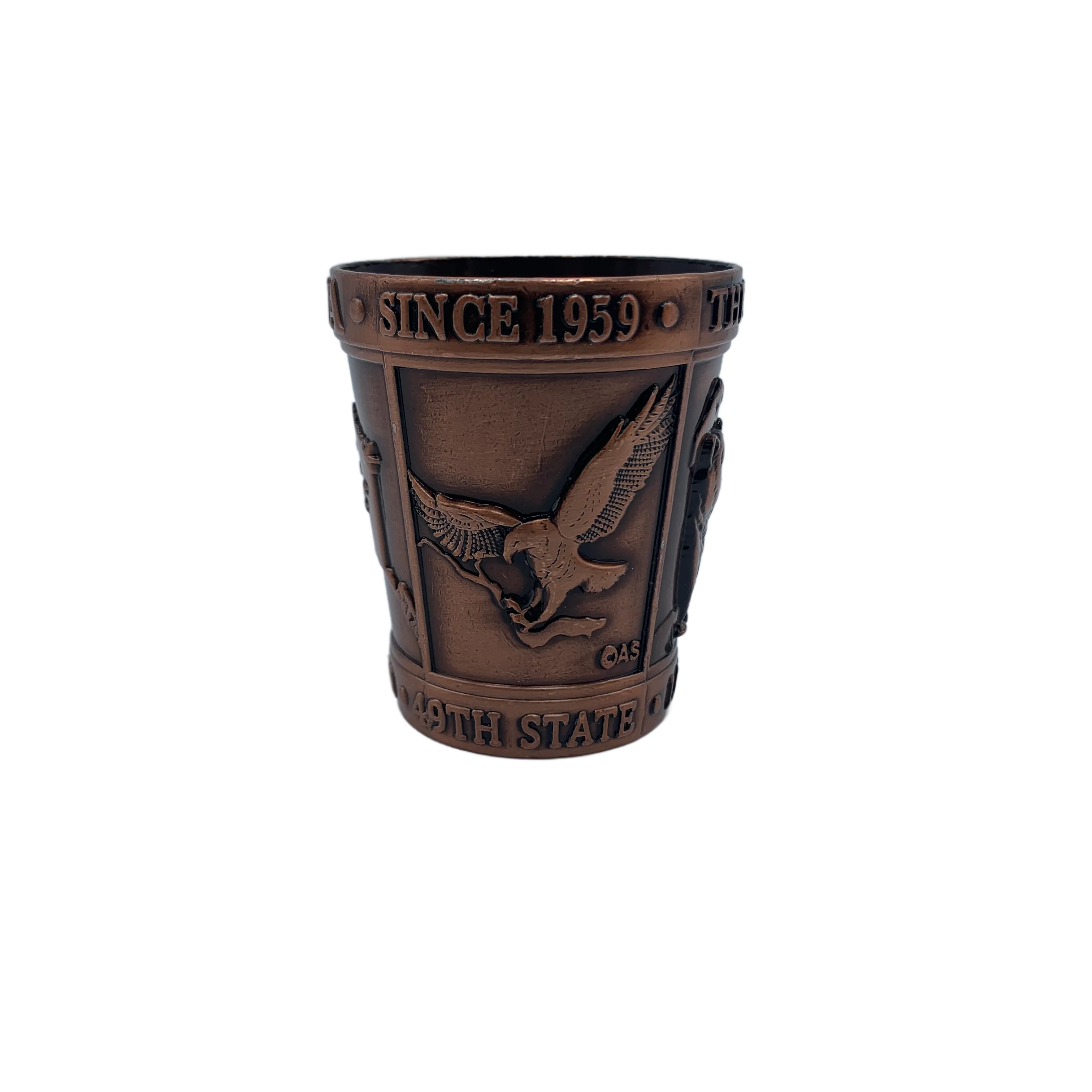 Alaska Map Animals Copper Shot Glass