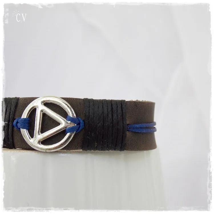 Alcoholics Anonymous Leather Bracelet