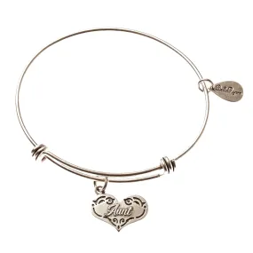 Aunt Expandable Silver Bangle Charm Bracelet