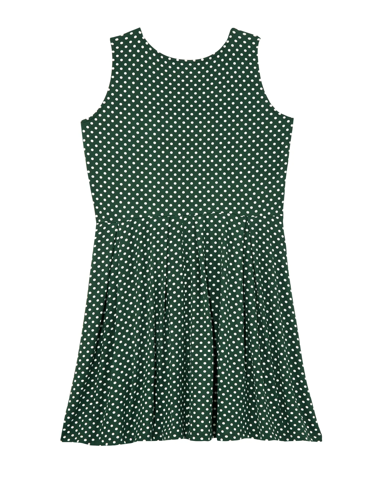 Aurora Sleeveless Fit and Flare Dress | Forest Green / White