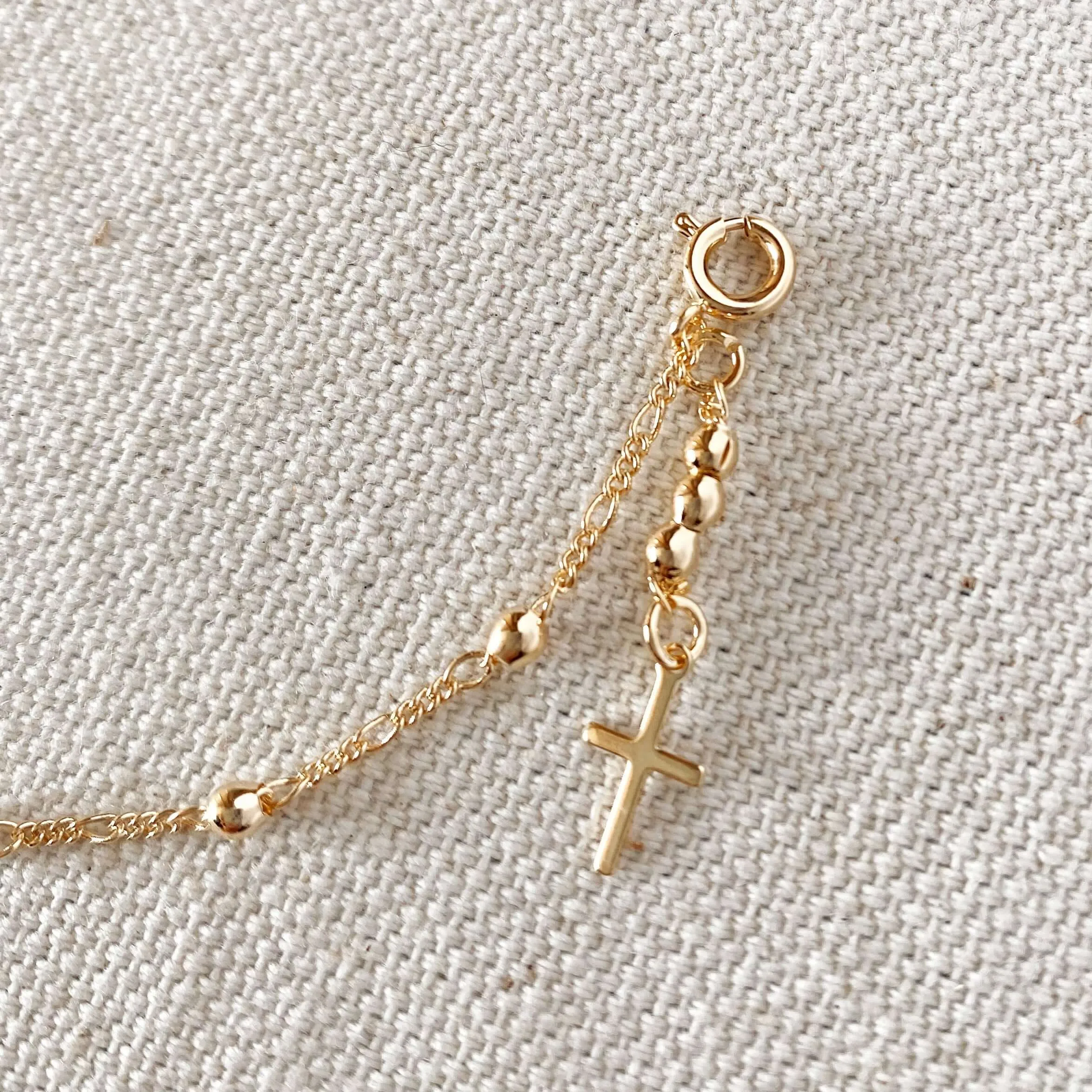 Beaded Bracelet with Cross Charm