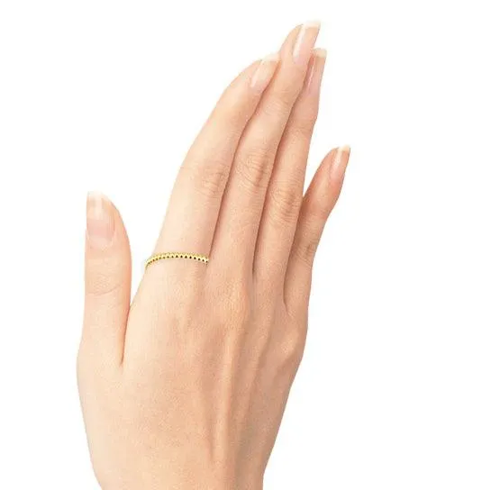 Beaded Ring Band 14k Yellow Gold