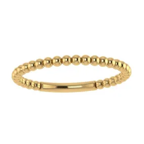 Beaded Ring Band 14k Yellow Gold