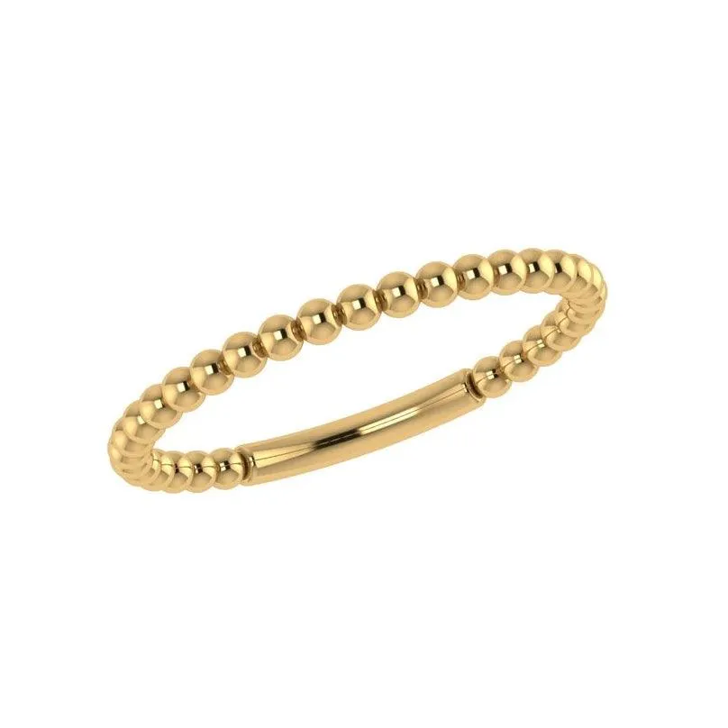 Beaded Ring Band 14k Yellow Gold
