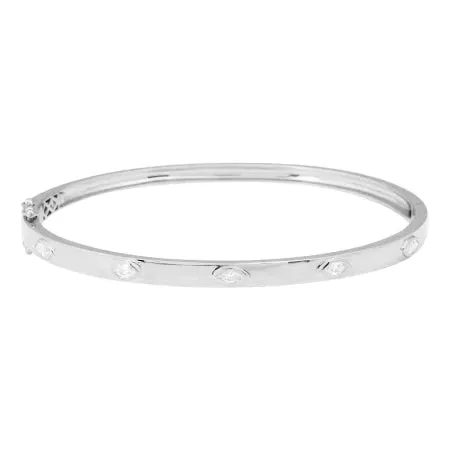 Bezel Set Segment Marquise Diamond Bangle