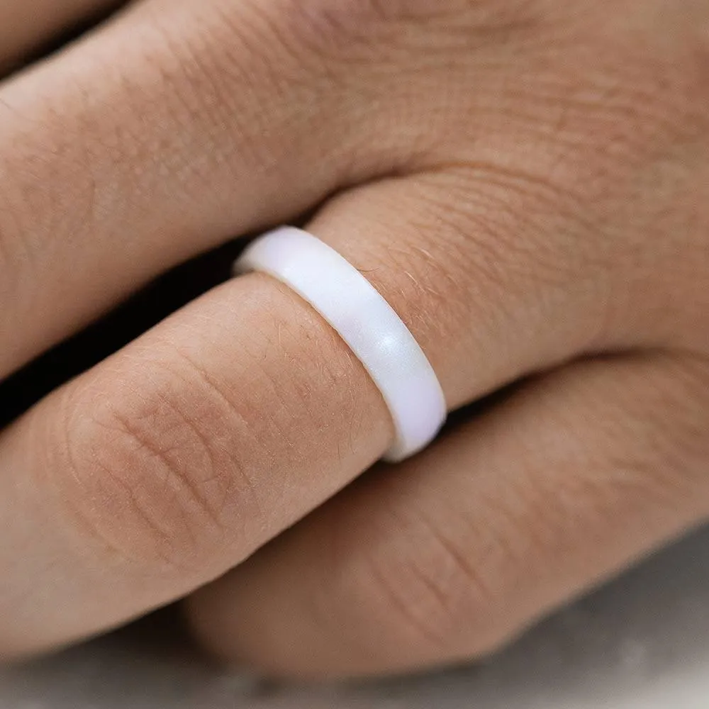 Birthstone Classic Thin Silicone Ring - Moonstone