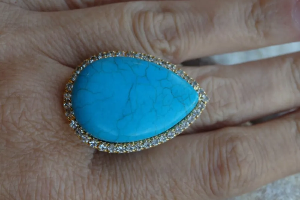 Blue statement ring