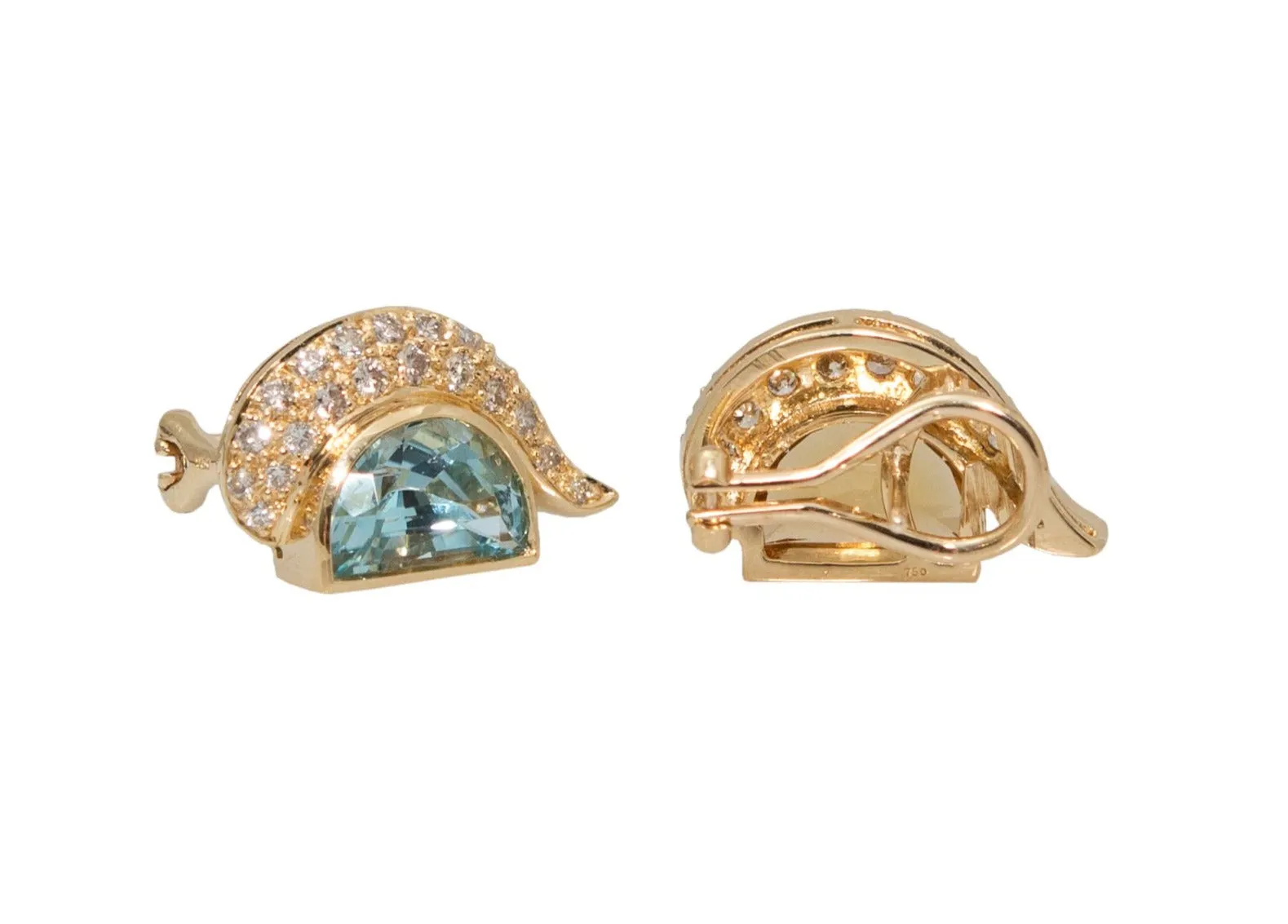 Blue Topaz & Citrine Diamond Earrings