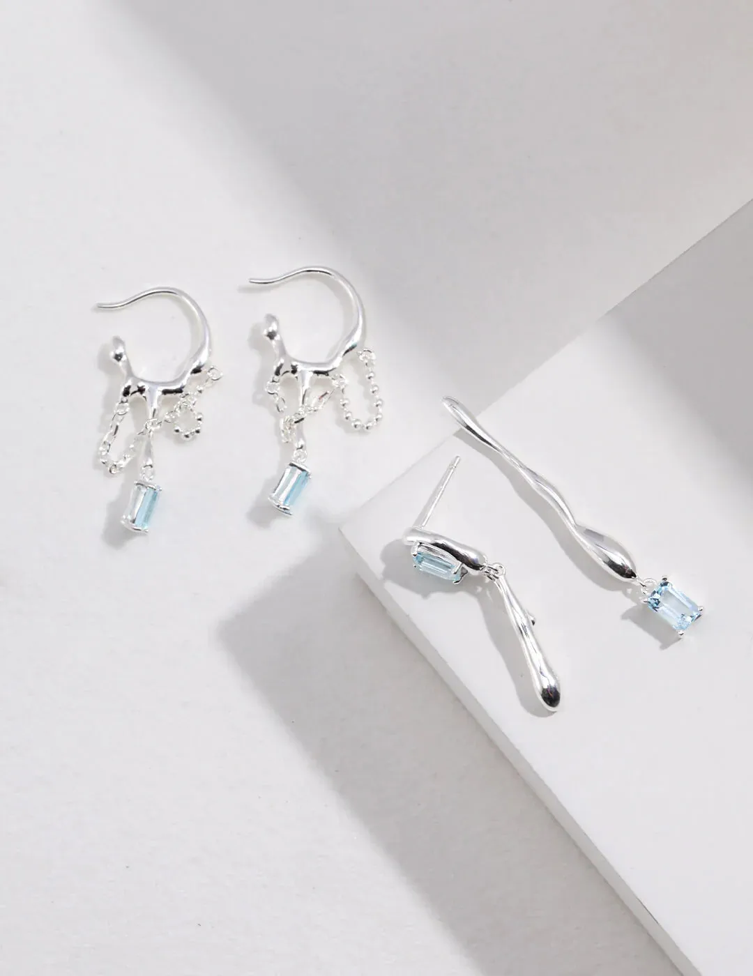 Blue Topaz Drop Earrings