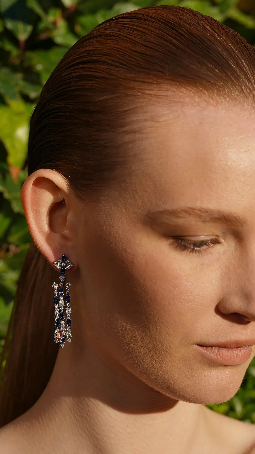 Brady Sapphire Earrings White Gold Plated