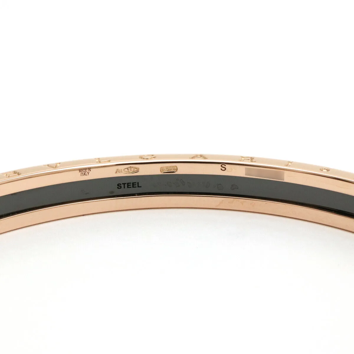 Bvlgari B.zero1 Open Bangle Bracelet Pink Gold Ceramic