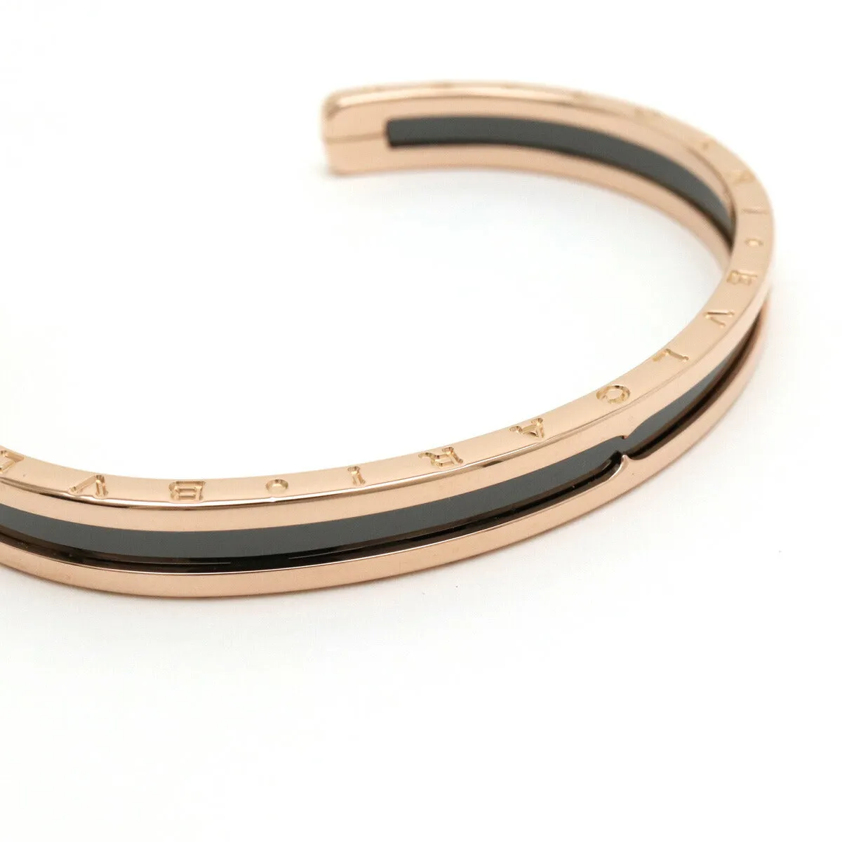 Bvlgari B.zero1 Open Bangle Bracelet Pink Gold Ceramic
