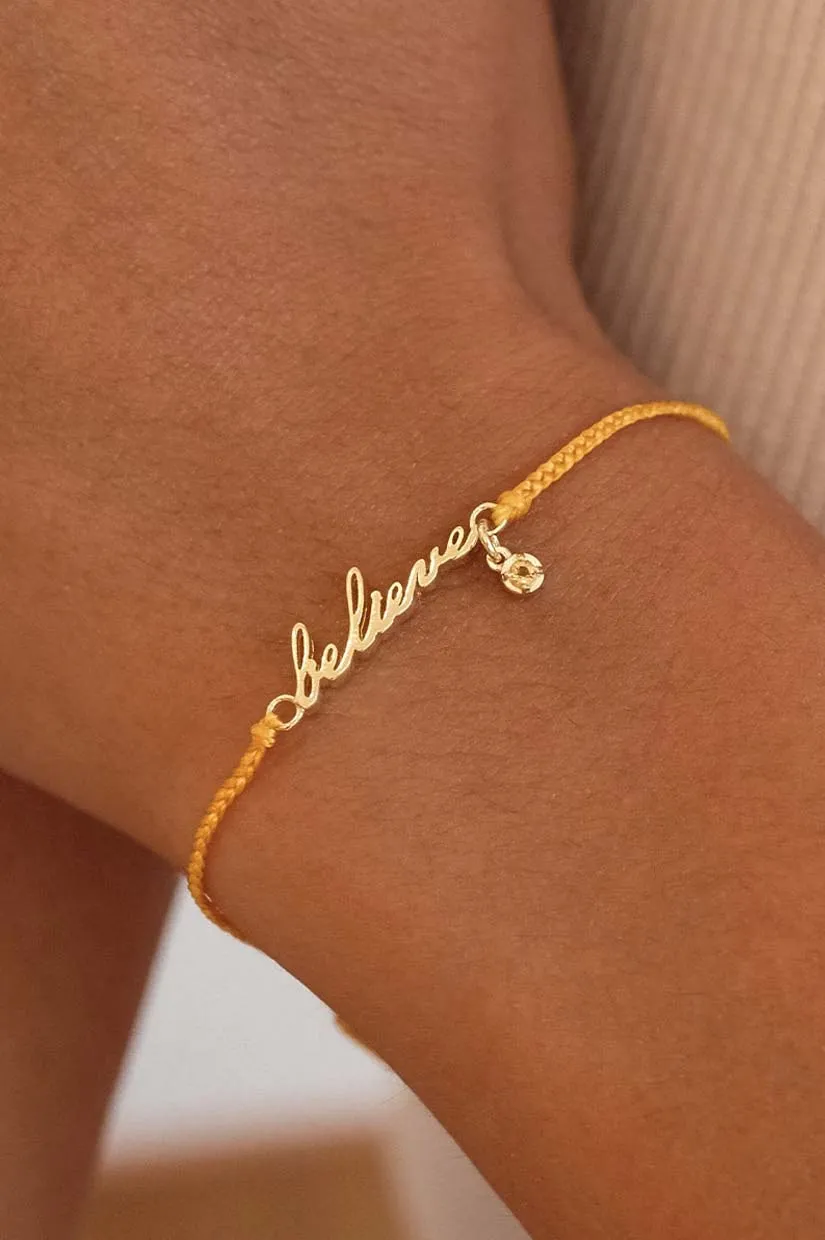 By Charlotte Believe Cord Bracelet - Gold