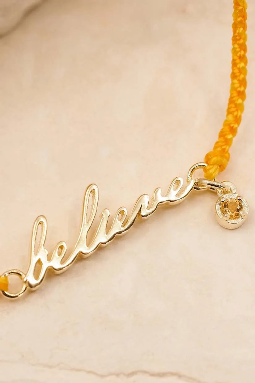 By Charlotte Believe Cord Bracelet - Gold