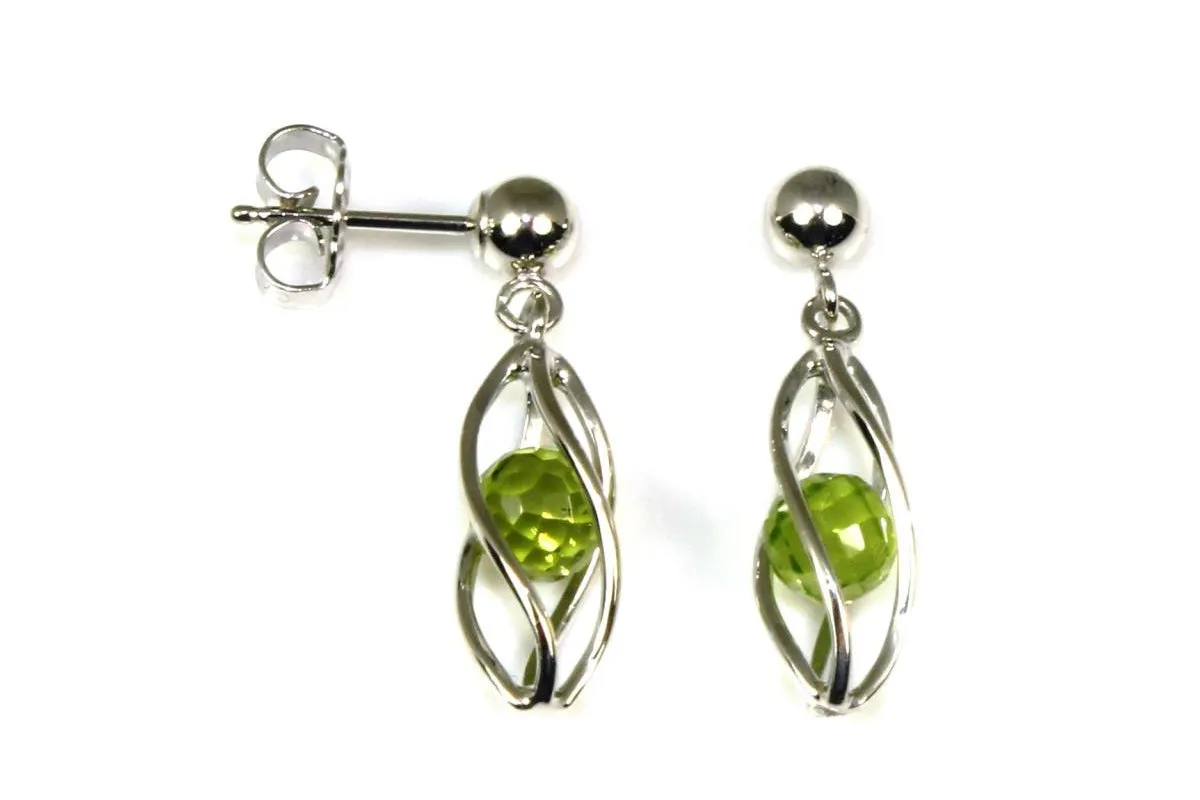 Caged Peridot Earrings