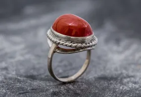 Carnelian Ring - Oval Red Agate Ring - Carnelian Statement Ring