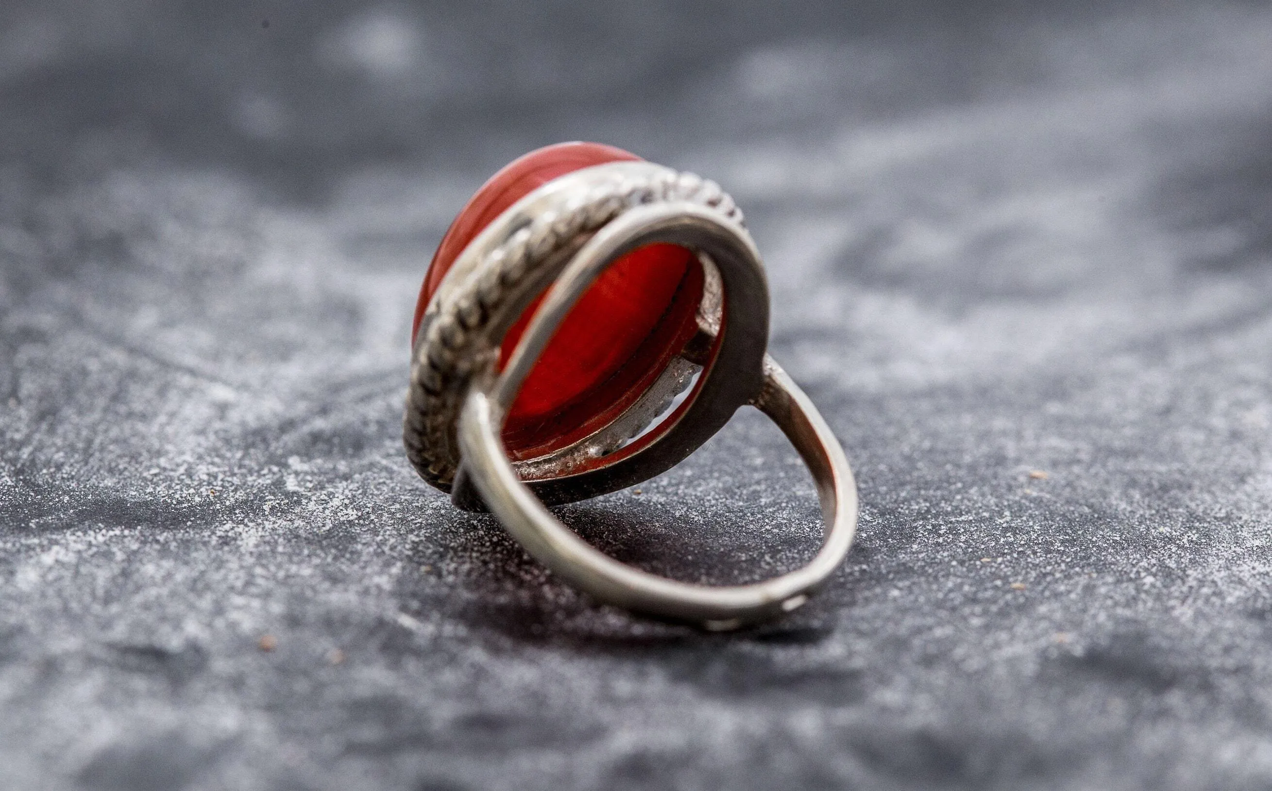 Carnelian Ring - Oval Red Agate Ring - Carnelian Statement Ring