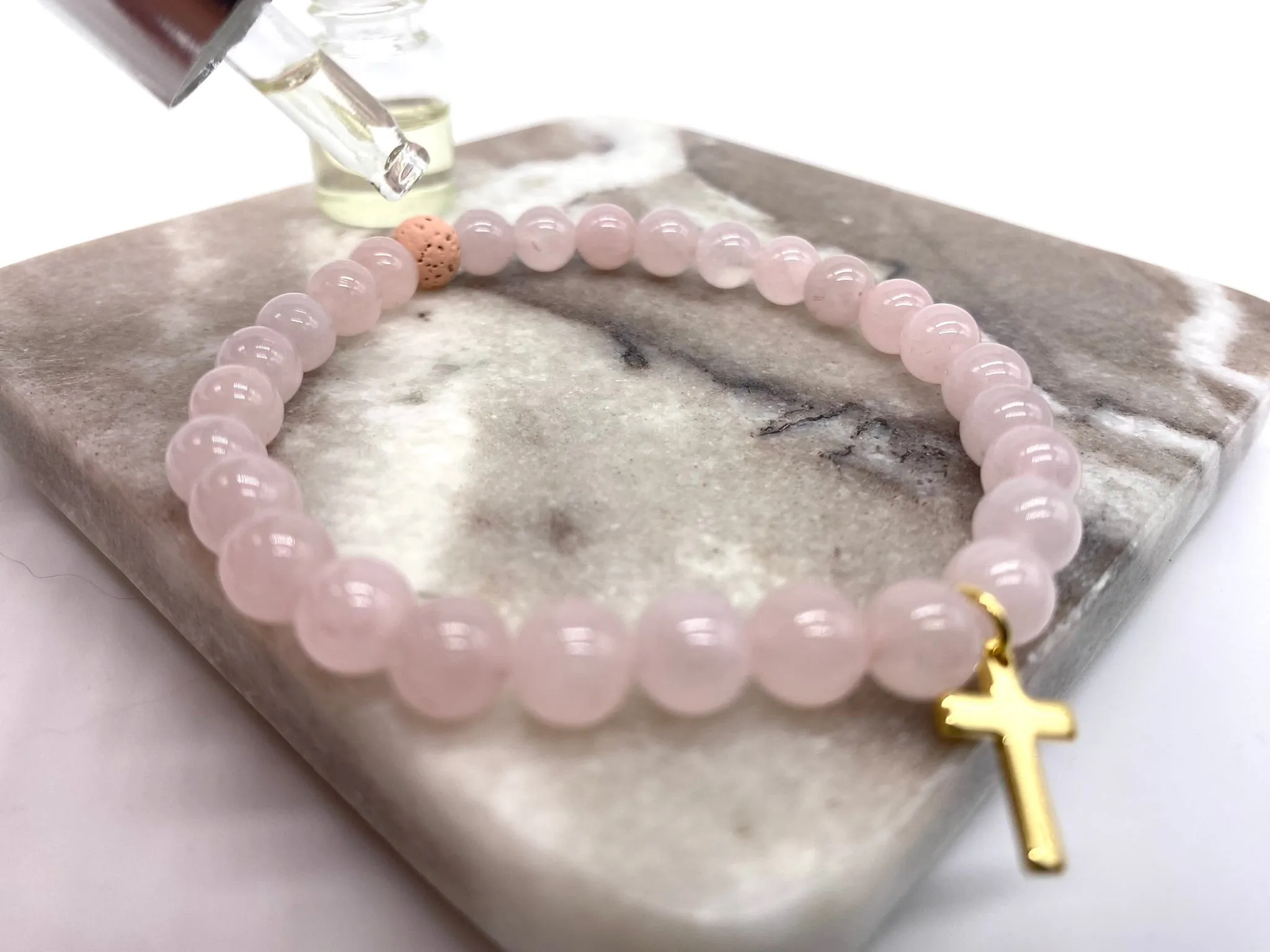 Christening Rose Quartz Bracelet