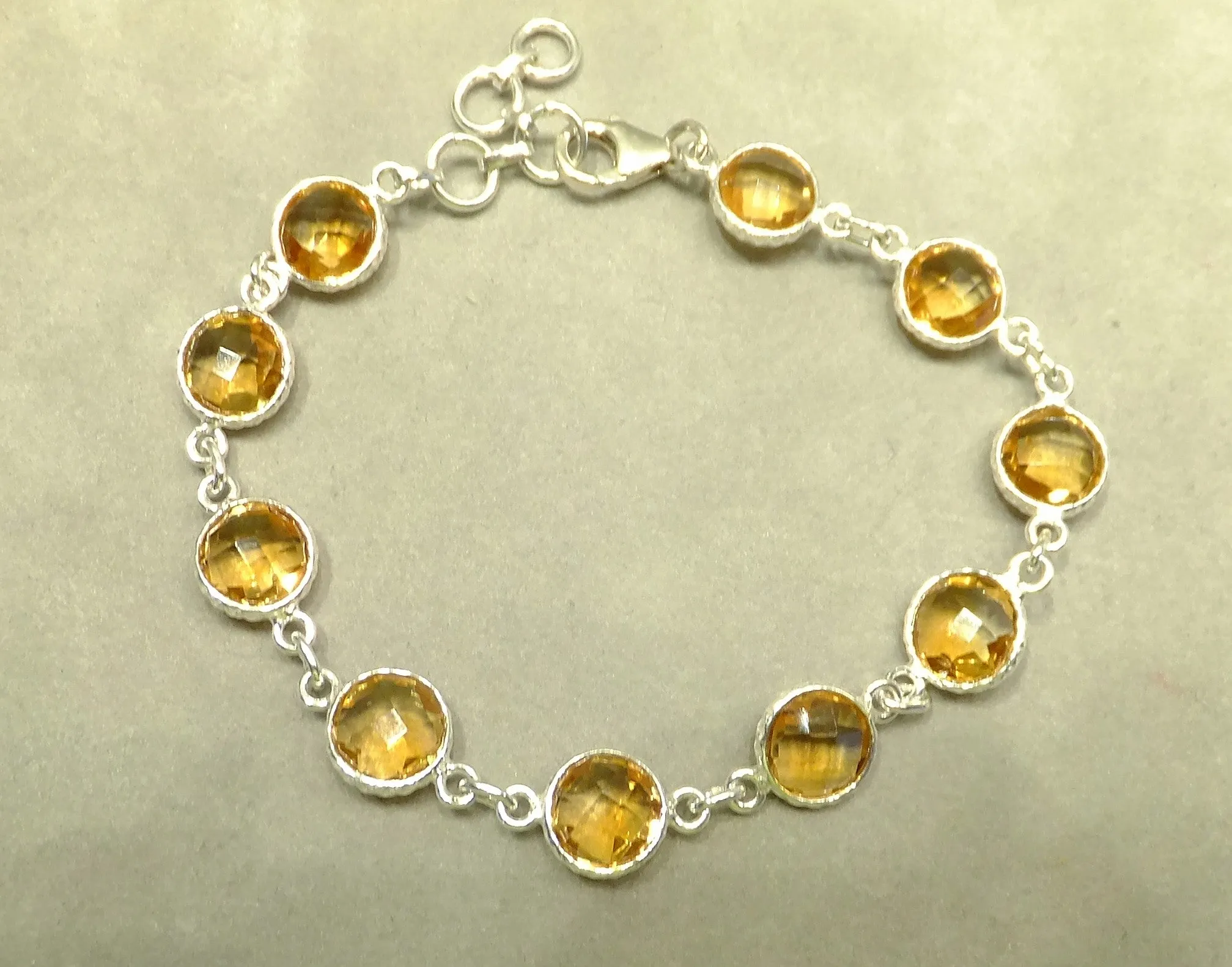 Citrine Gemstone Bracelet in Sterling Silver