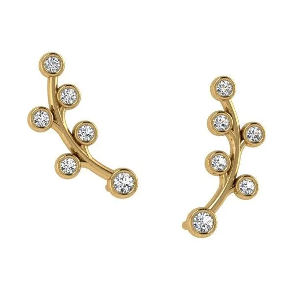 Climber Diamond Earrings 14K White Gold