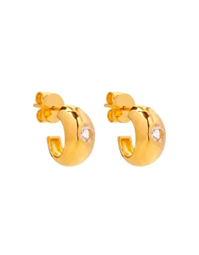 Cosmic Gold White Topaz Stud Earring