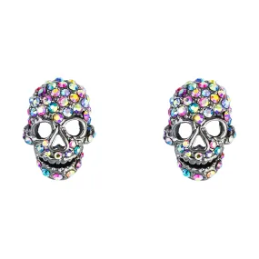 Crystal Skull Stud Earrings