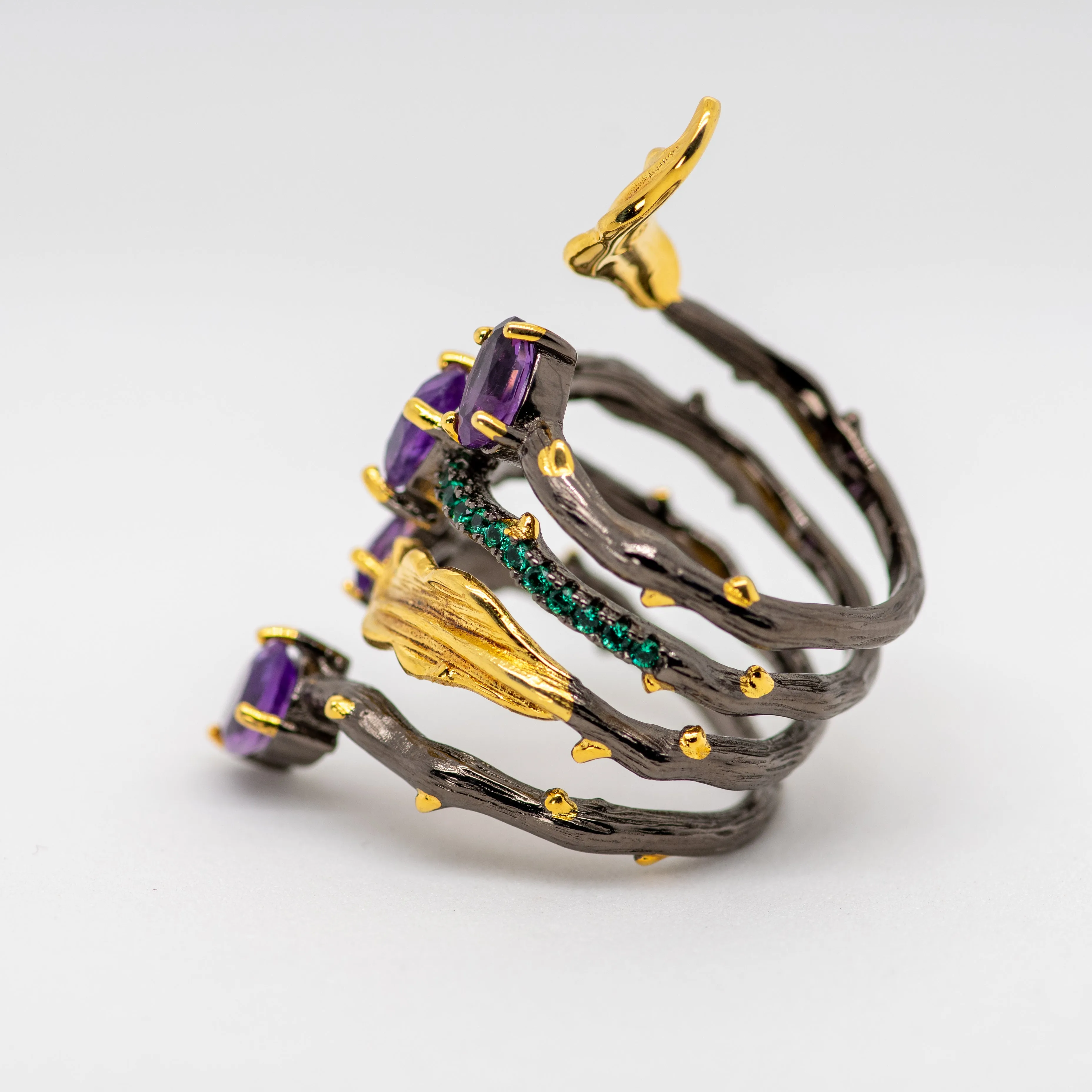 Daffodil Amethyst Ring - 2.26Ct Natural Amethyst in Sterling Silver