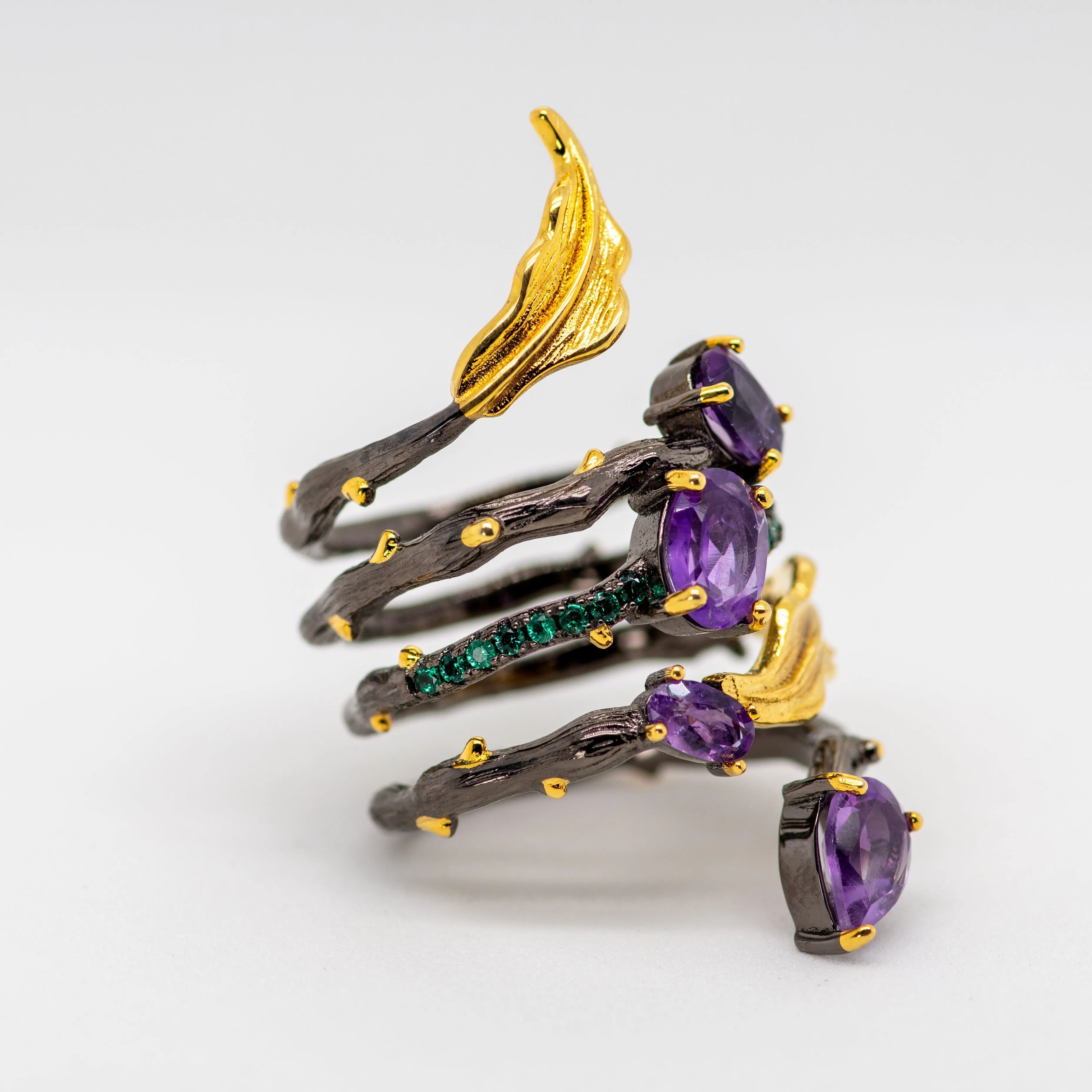 Daffodil Amethyst Ring - 2.26Ct Natural Amethyst in Sterling Silver