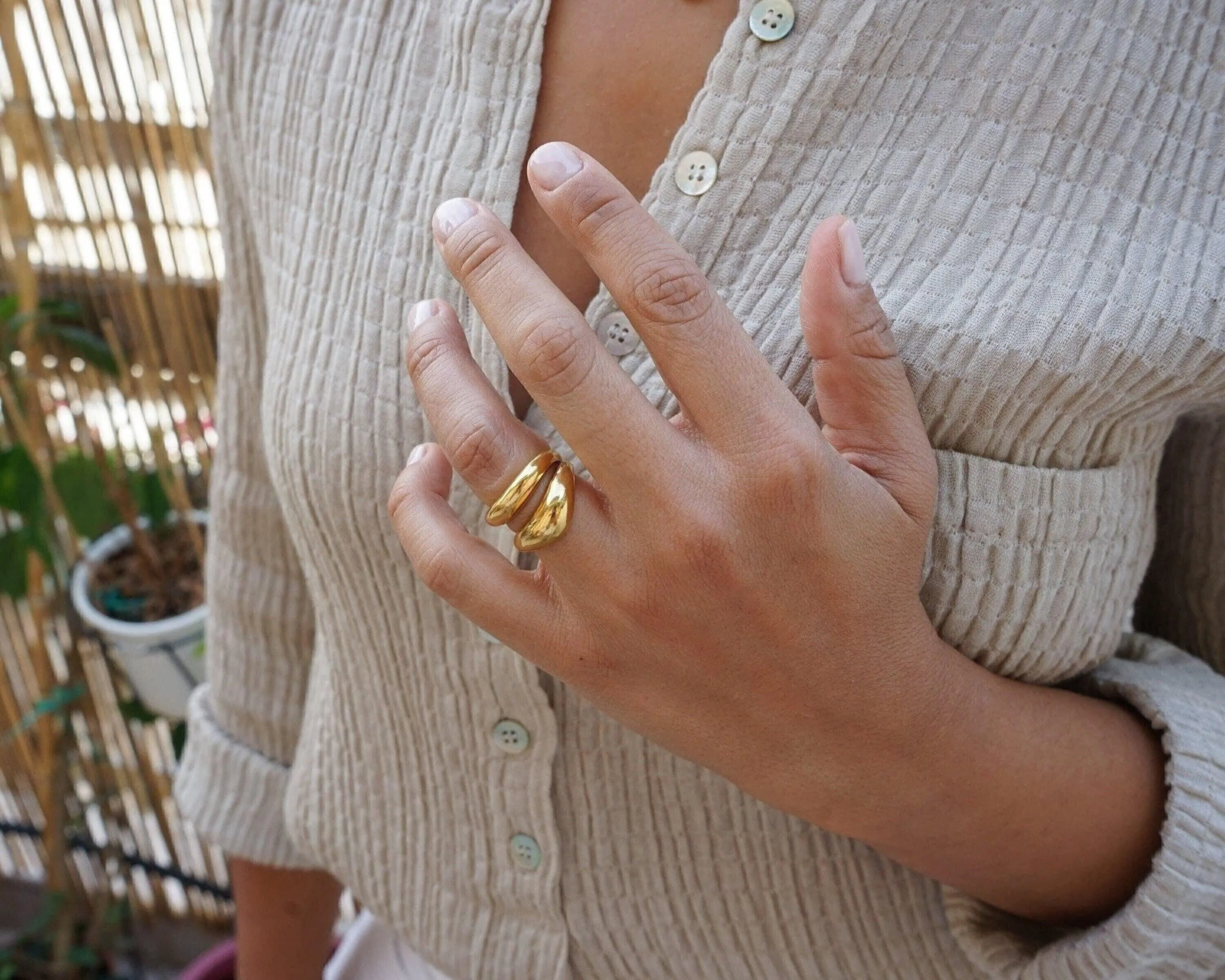 Dainty Gold Thin Soft Curve Ring
