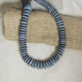 Dark Blue Grey Men's Beaded Necklace