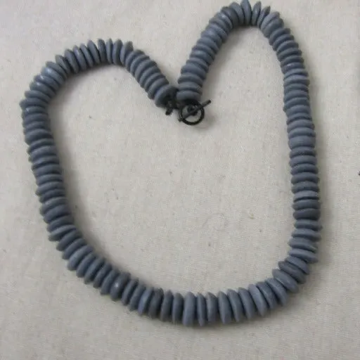 Dark Blue Grey Men's Beaded Necklace
