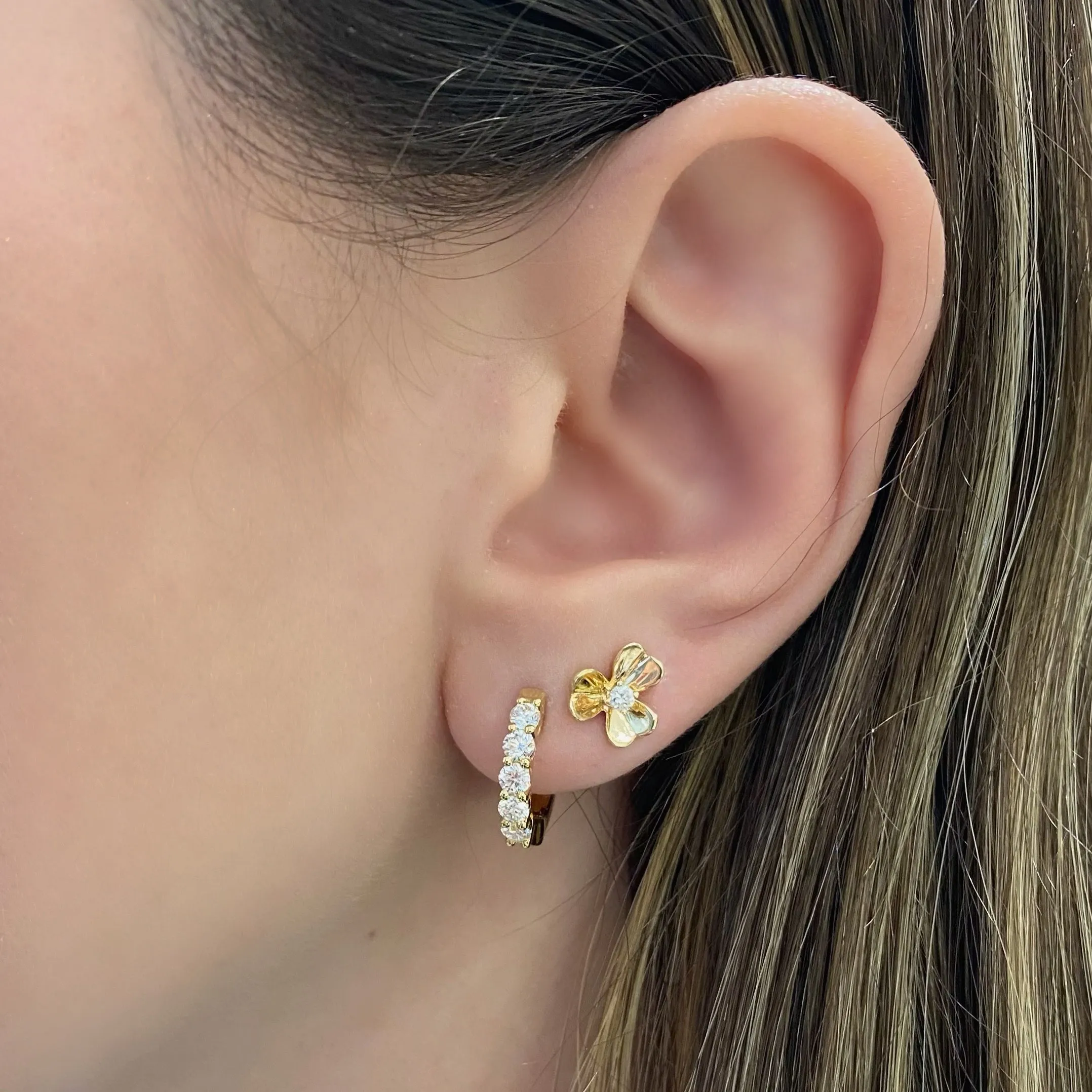 Diamond Accent Clover Stud Earrings