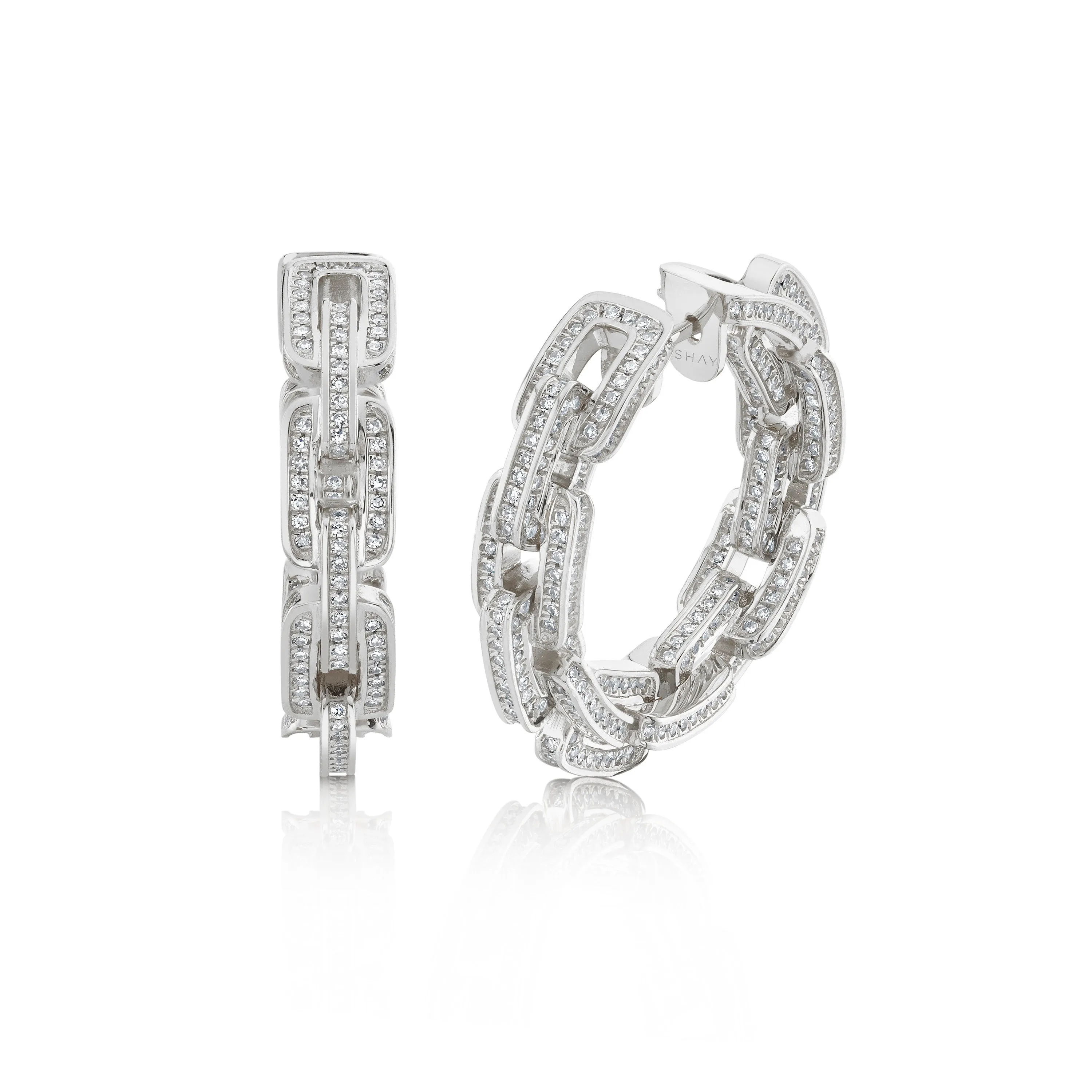 DIAMOND DECO LINK HOOPS