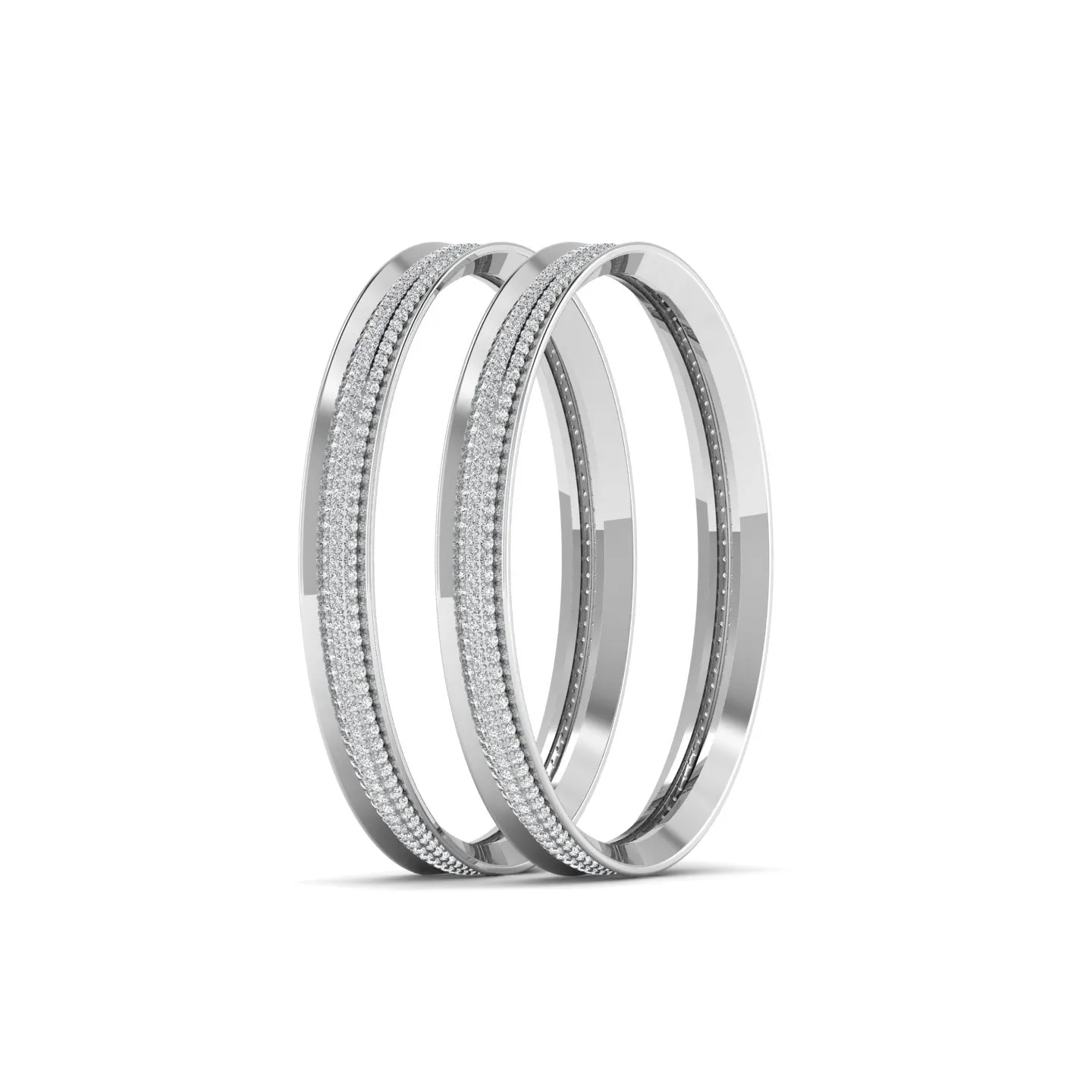 Double Line Design Silver Bangle