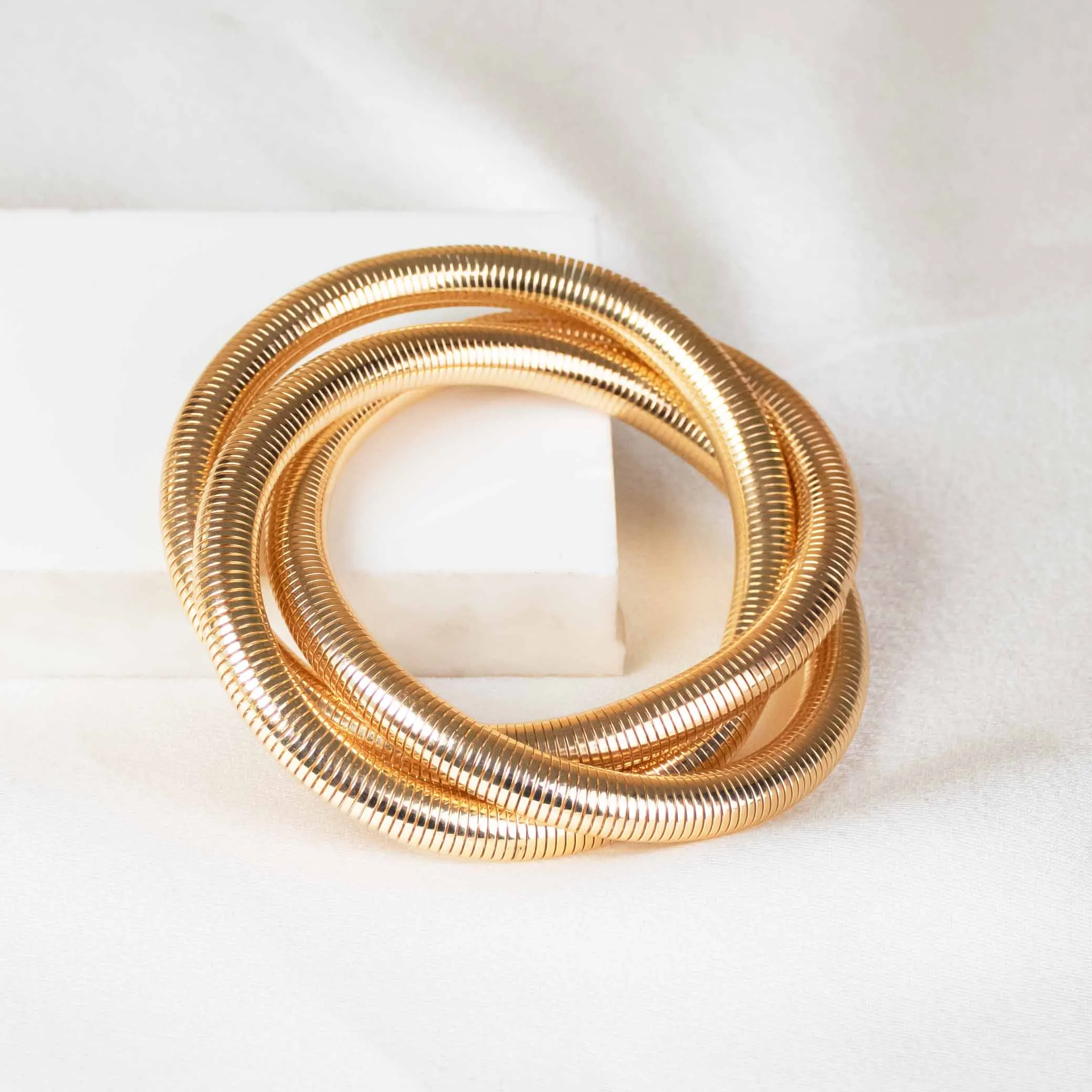 Dual Chunky Spiral Bangle