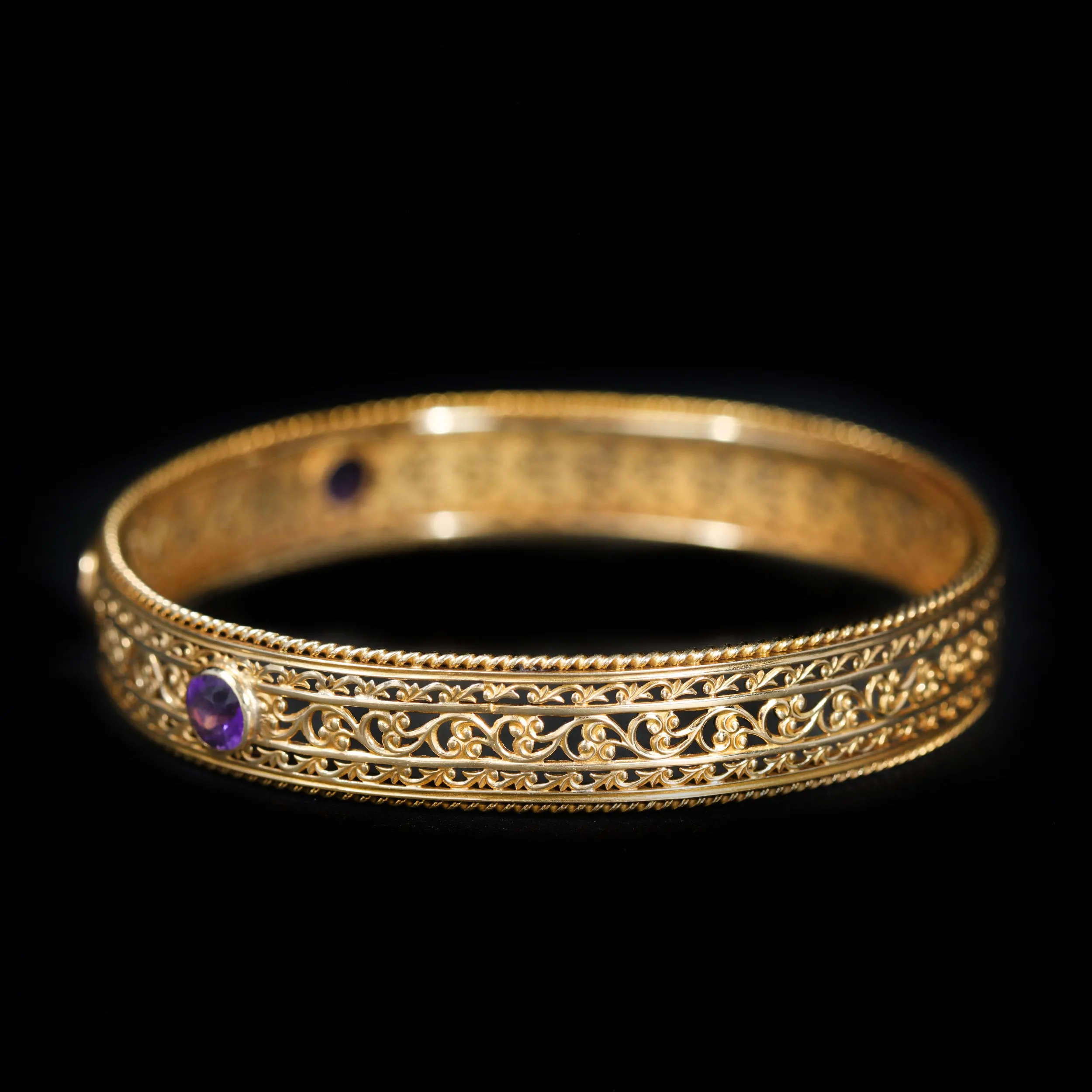 Estate 2.25 CTW Amethyst Bangle Bracelet