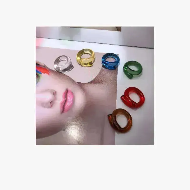 Female's High Transparent Acrylic Cross Ring